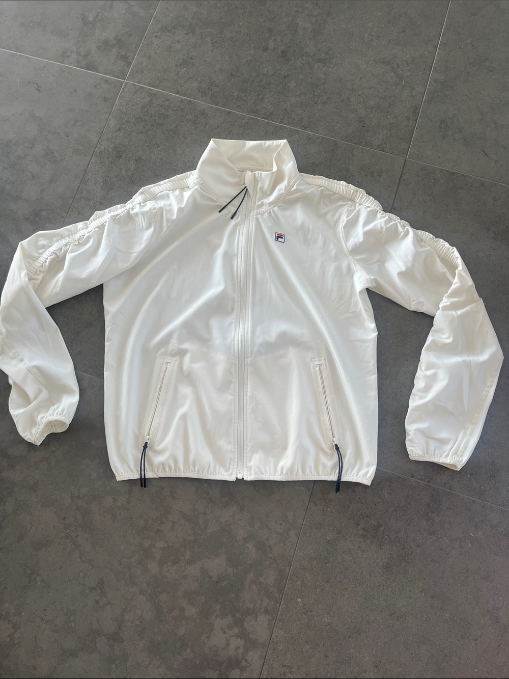 FILA Cream White Full-Zip Lightweight Track Jacket